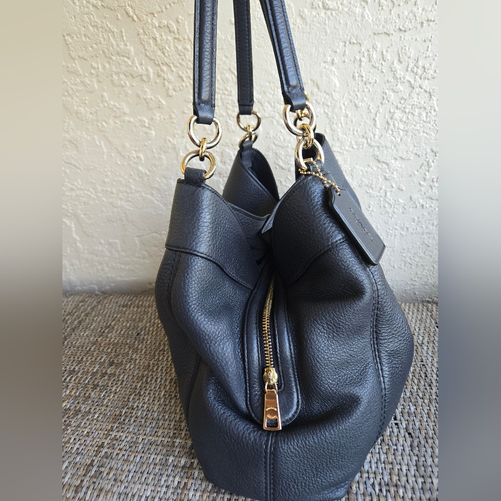 🚫SOLD🚫 Coach Lexi Leather Hobo Bag Midnight Navy Blue - Picture 2 of 11